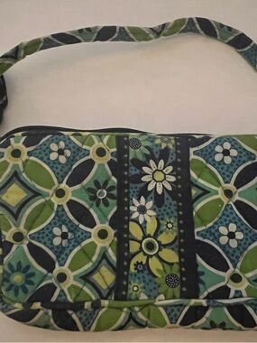Vera Bradley Blue Green Floral Quilted Crossbody